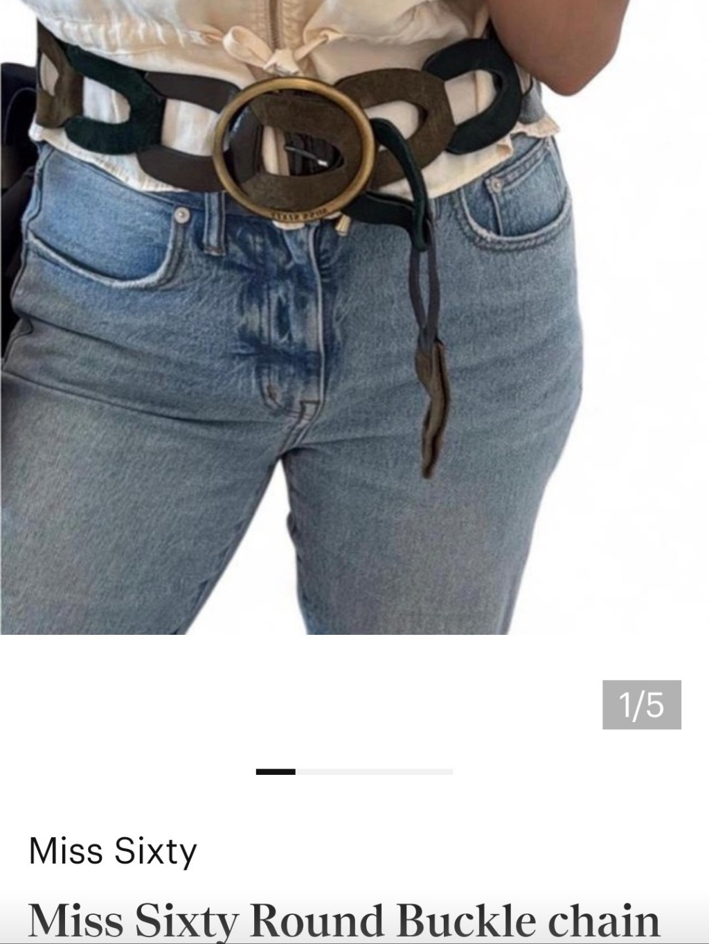 Miss Sixty Belt Leather Triple Shade Green Genuine Leather Suede Gorgeous Belt